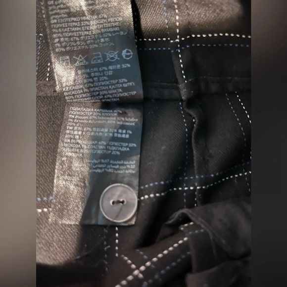 H&M,10, high waist flare leg, relax black w/blue white check, pocketed trouser - Picture 6 of 8